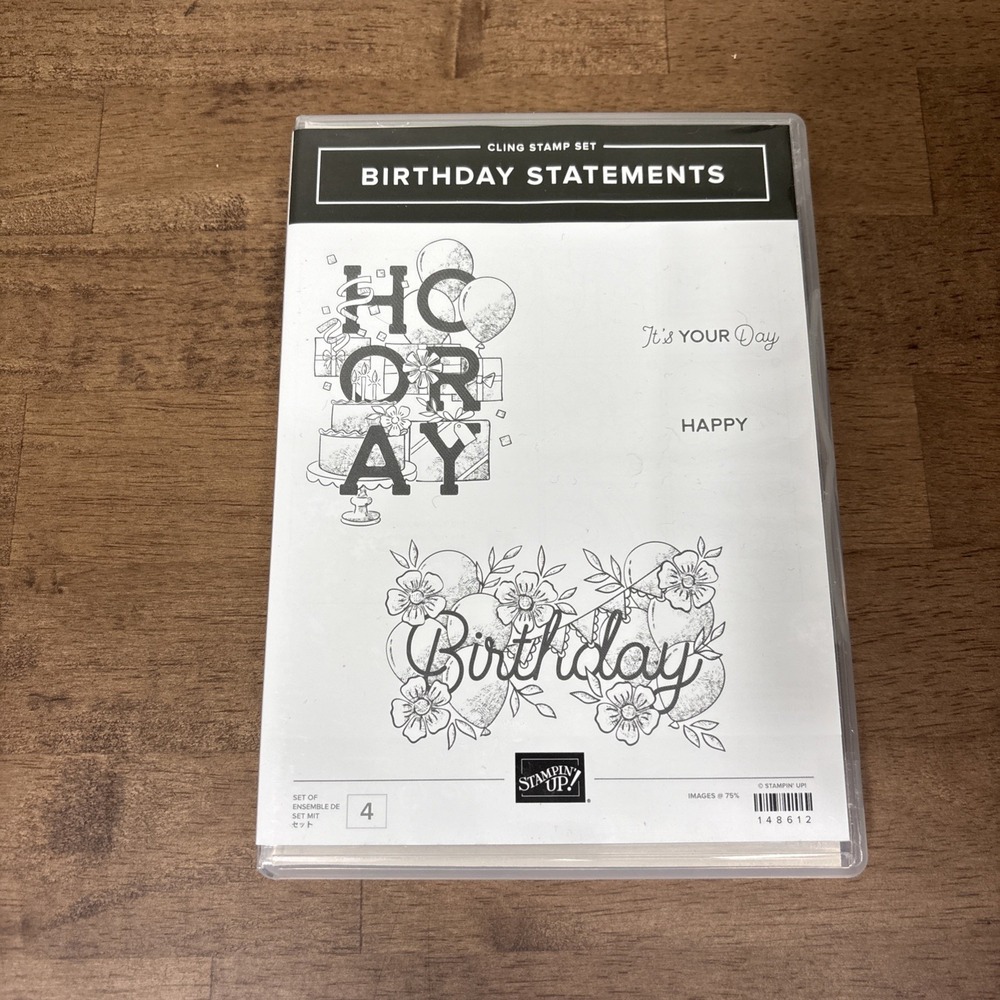 Stampin' Up! Birthday Statements Stamp Set #148612 Cling Rubber